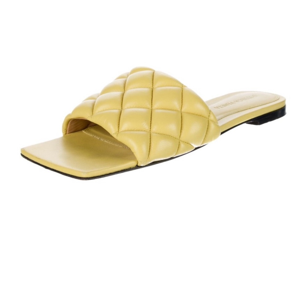 Bottega Veneta Yellow Quilted Sandals